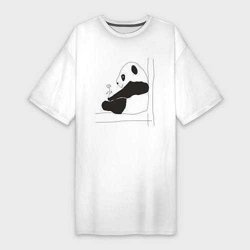 Женская футболка-платье Little Panda / Белый – фото 1