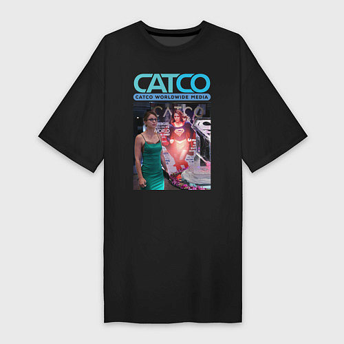 Женская футболка-платье Supergirl - CatCo / Черный – фото 1