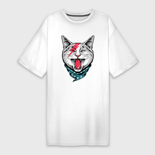Женская футболка-платье Cat Bowie / Белый – фото 1