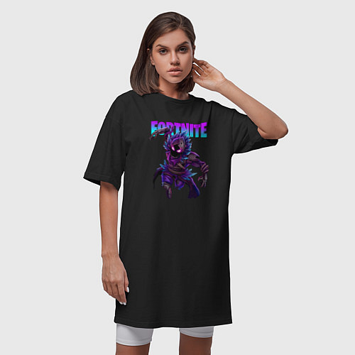 Женская футболка-платье FORTNITE RAVEN / Черный – фото 3