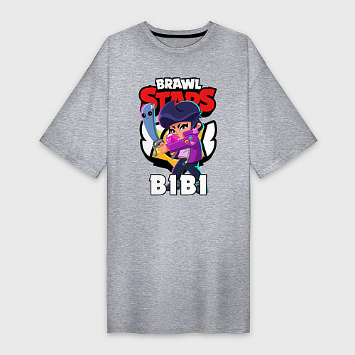 Женская футболка-платье BRAWL STARS BIBI / Меланж – фото 1