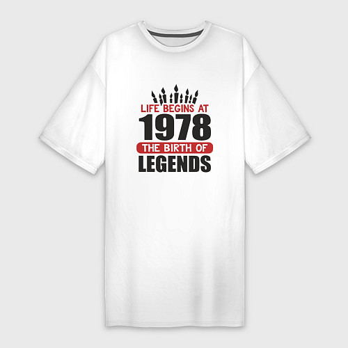 Женская футболка-платье 1978 - рождение легенды / Белый – фото 1