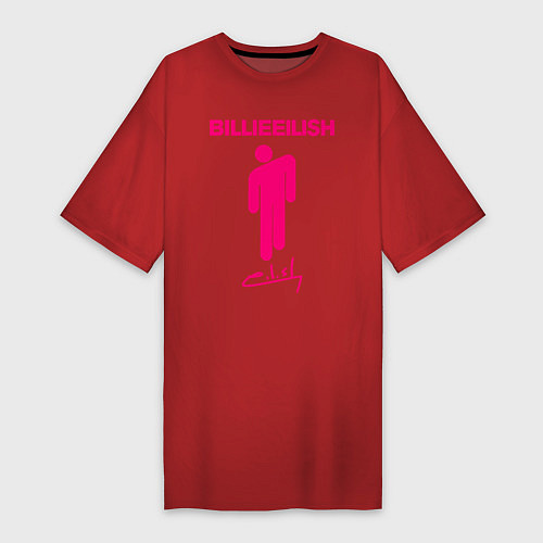 Женская футболка-платье BILLIE EILISH / Красный – фото 1