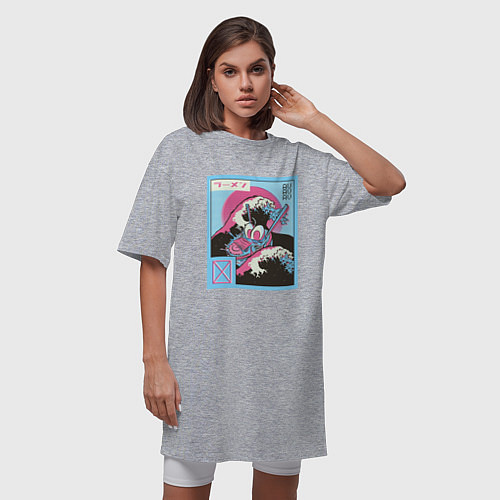 Женская футболка-платье Vaporwave Ramen / Меланж – фото 3