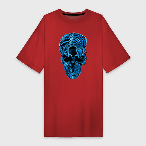 Женская футболка-платье Skull - illusion / Красный – фото 1