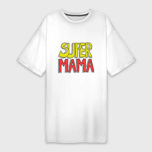 Женская футболка-платье Супер мама / Белый – фото 1
