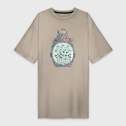 Женская футболка-платье Flower Totoro