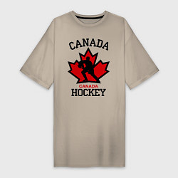 Футболка женская-платье Canada Hockey, цвет: миндальный