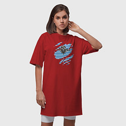 Футболка женская-платье Рваная тельняшка, цвет: красный — фото 2