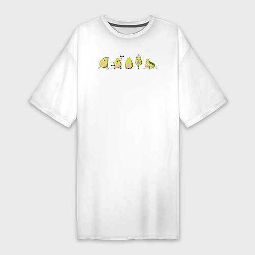Женская футболка-платье Спортивные авокадо / Белый – фото 1