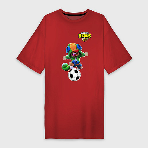 Женская футболка-платье Brawl STARS футбол / Красный – фото 1