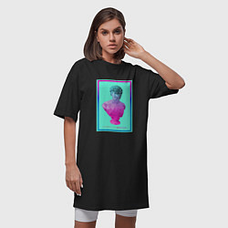 Футболка женская-платье Vaporwave 10, цвет: черный — фото 2