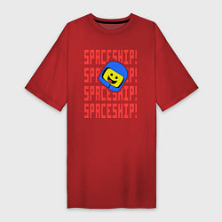 Футболка женская-платье Spaceship, цвет: красный