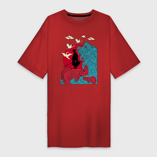 Женская футболка-платье Восток / Красный – фото 1