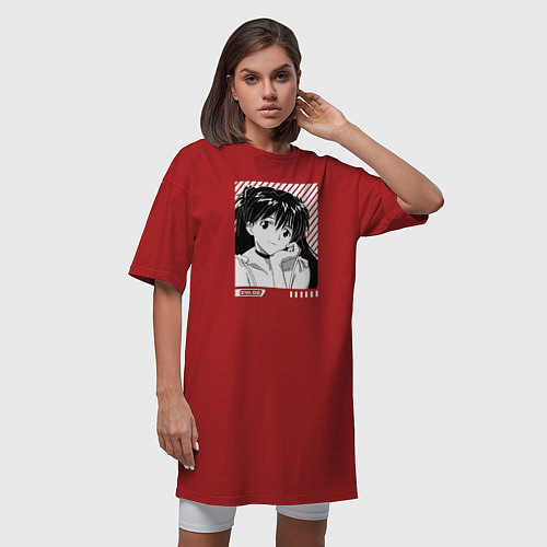 Женская футболка-платье Аска ева 02 / Красный – фото 3