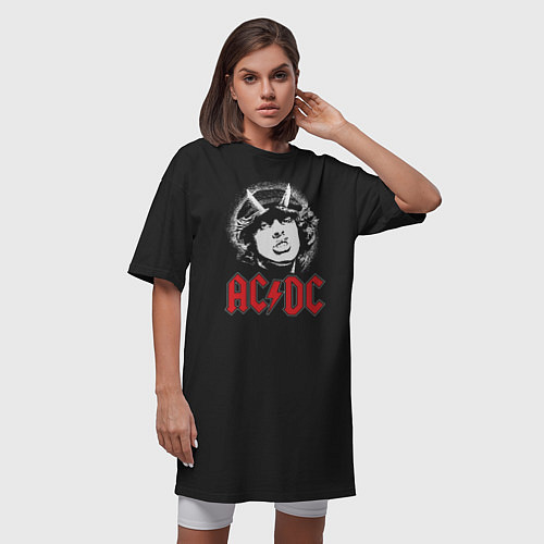 Женская футболка-платье ACDC / Черный – фото 3