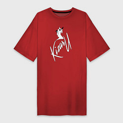 Футболка женская-платье Haunted Family лейбл Kizaru, цвет: красный