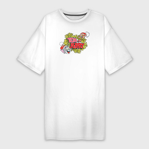 Женская футболка-платье Tom and Jerry / Белый – фото 1