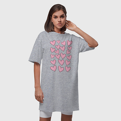 Женская футболка-платье Маленькие сердца / Меланж – фото 3