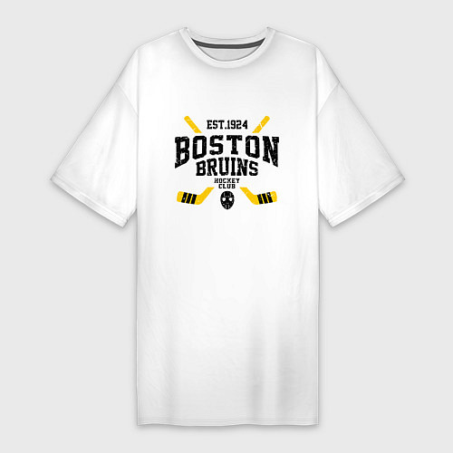 Женская футболка-платье Бостон Брюинз / Белый – фото 1