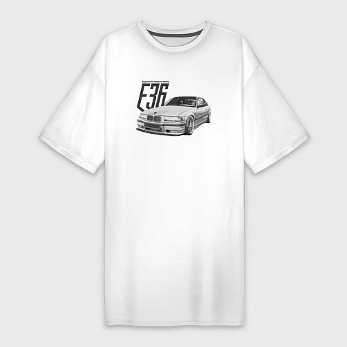 Женская футболка-платье BMW E36 / Белый – фото 1