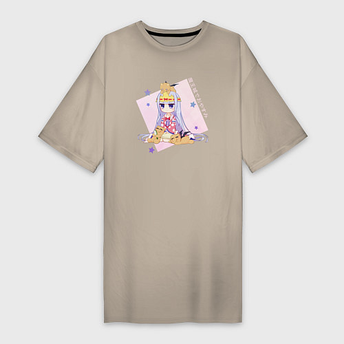 Женская футболка-платье Сон в замке демона / Миндальный – фото 1