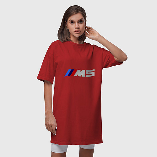 Женская футболка-платье BMW M5 / Красный – фото 3