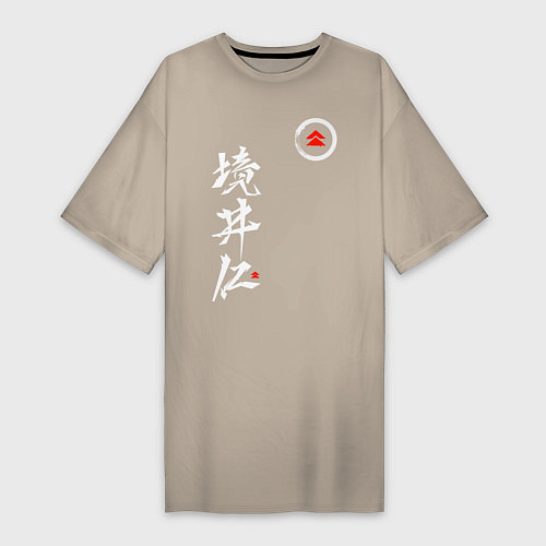 Женская футболка-платье Ghost of Tsushima / Миндальный – фото 1