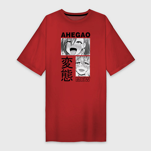 Женская футболка-платье Ahegao / Красный – фото 1