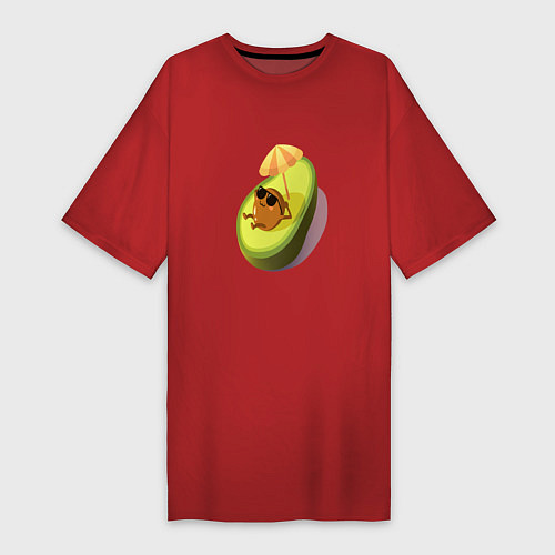 Женская футболка-платье Авокадо / Красный – фото 1
