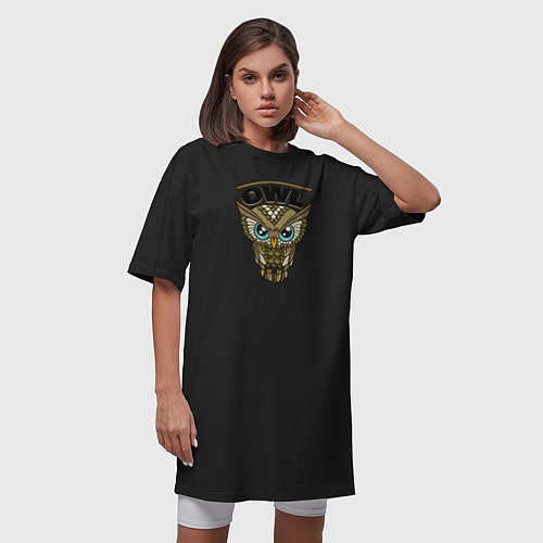 Женская футболка-платье Owl / Черный – фото 3