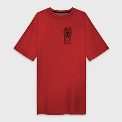 Футболка женская-платье Йорк в кармашке, цвет: красный