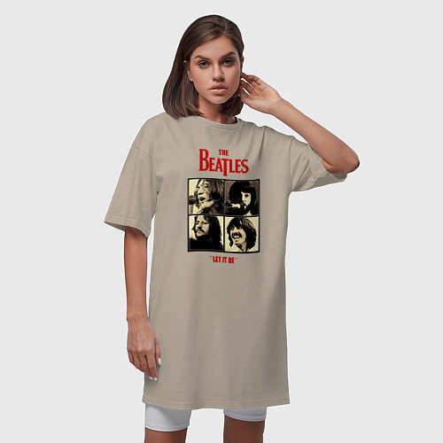 Женская футболка-платье The Beatles LET IT BE / Миндальный – фото 3