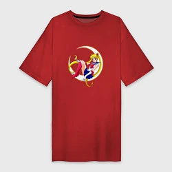 Футболка женская-платье Sailor Moon, цвет: красный