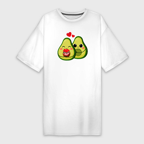 Женская футболка-платье Семья авокадо / Белый – фото 1