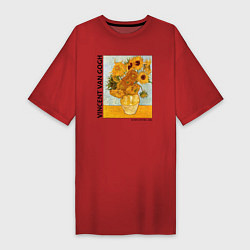 Женская футболка-платье Подсолнухи Винсент Ван Гог