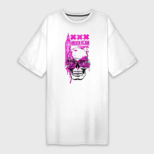 Женская футболка-платье Skull Hooligan / Белый – фото 1