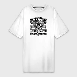 Женская футболка-платье Сахалин - остров мечты