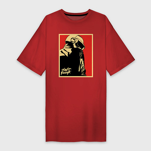 Женская футболка-платье Daft Punk / Красный – фото 1