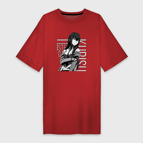 Женская футболка-платье Kurisu Makise / Красный – фото 1