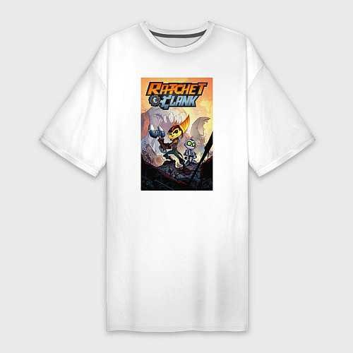 Женская футболка-платье Ratchet & Clank / Белый – фото 1