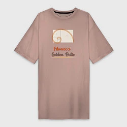 Женская футболка-платье Fibonacci Золотое сечение