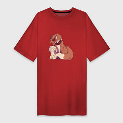 Женская футболка-платье Лис и зайка