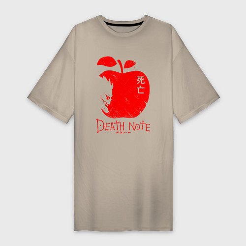 Женская футболка-платье DEATH NOTE ТЕТРАДЬ СМЕРТИ / Миндальный – фото 1