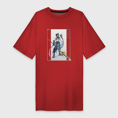 Женская футболка-платье Сяо в деле / Красный – фото 1