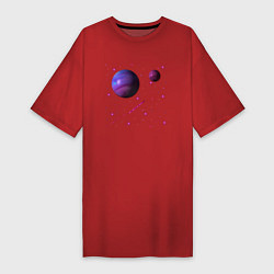 Женская футболка-платье Космос Планеты