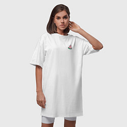 Футболка женская-платье Кусочек арбуза, цвет: белый — фото 2