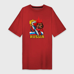 Женская футболка-платье Хоккей Россия