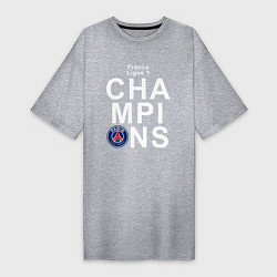 Футболка женская-платье PSG CHAMPIONS, цвет: меланж