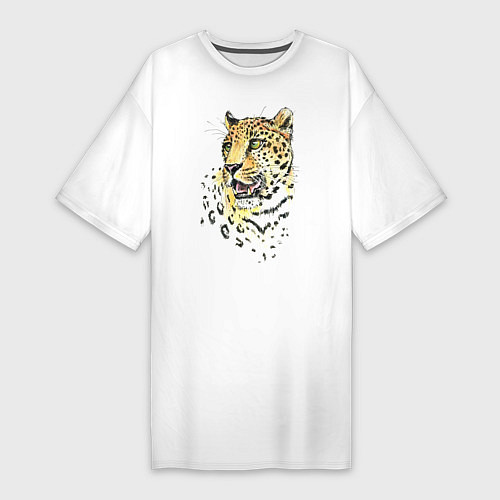 Женская футболка-платье Ягуар / Белый – фото 1